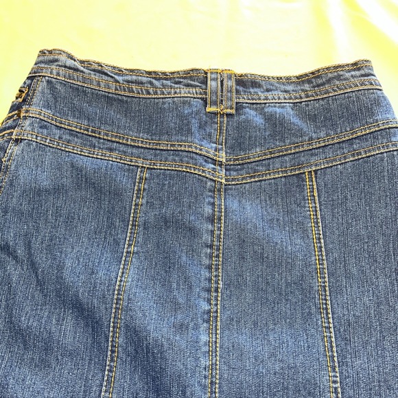 vtg no fuze denim skirt 10/12 pocket 1990's blue mid length - Picture 11 of 14